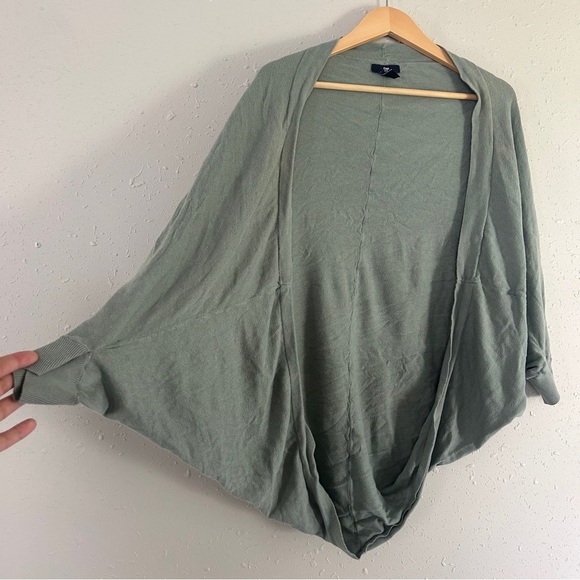 GAP Factory Green Cardigan Sweater Batwing Slouchy Oversized Fit XS Small Casual - Picture 1 of 7